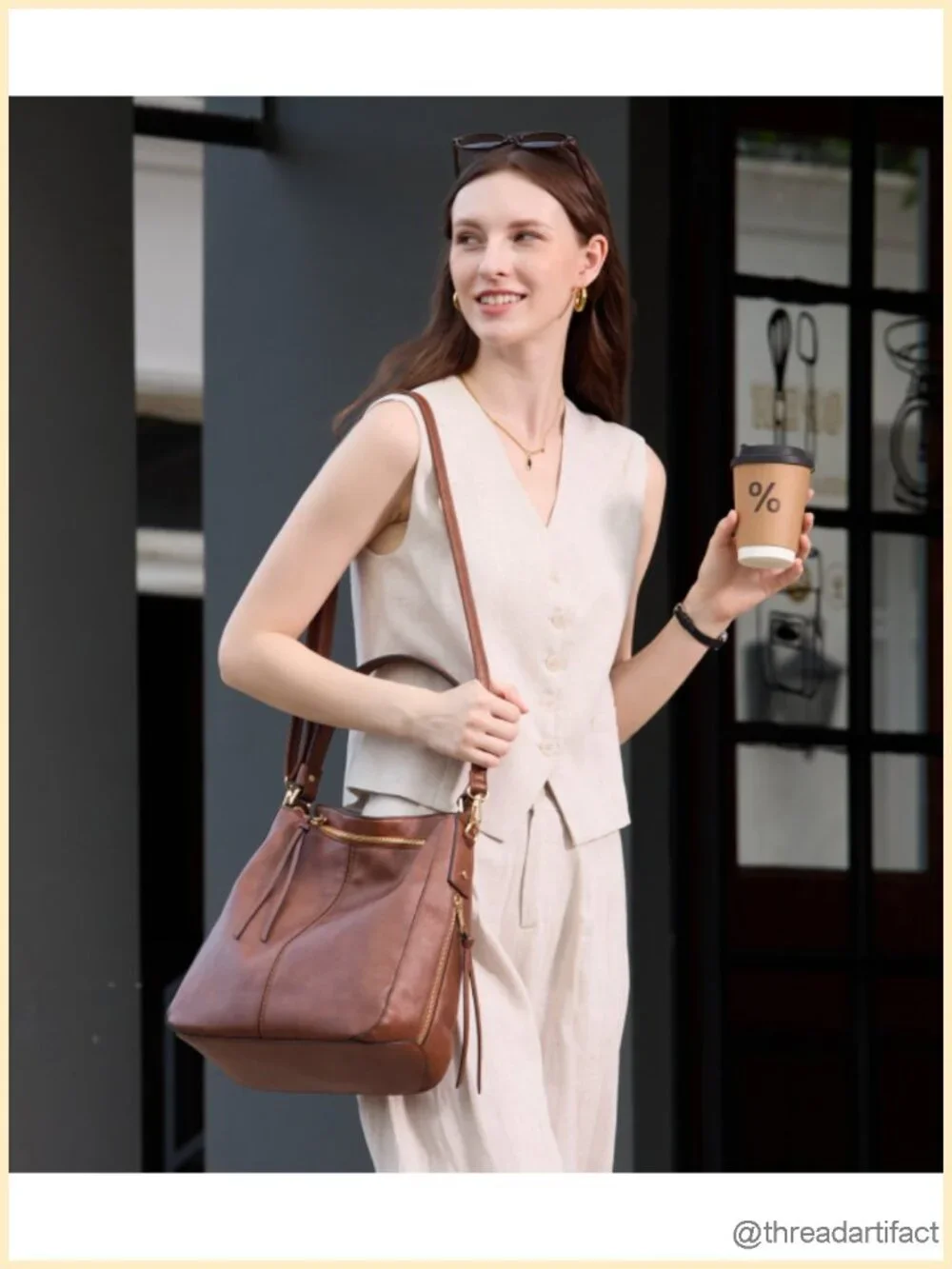 Faux Leather Hobo Crossbody Bag Large Capacity Tote Shoulder Purse